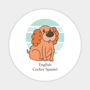 Cute Dogs illustrations - English Cocker Spaniel Magnet